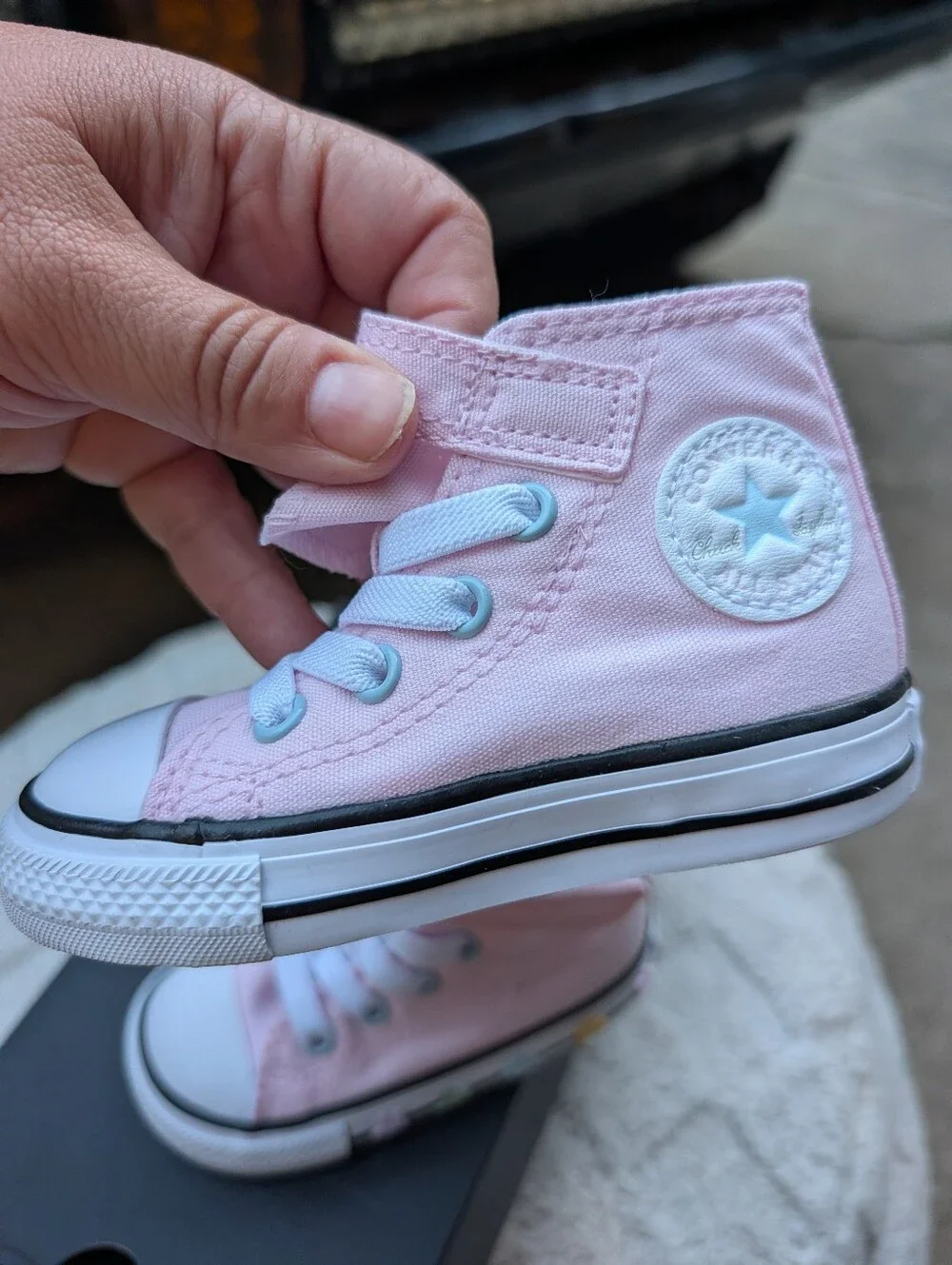 Pink High-Top Canvas Sneakers with Flower Accents Baby Size 5 NWT